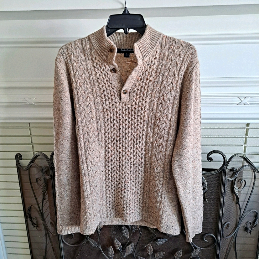 Brooks Brothers Oatmeal Lambswool Sweater
